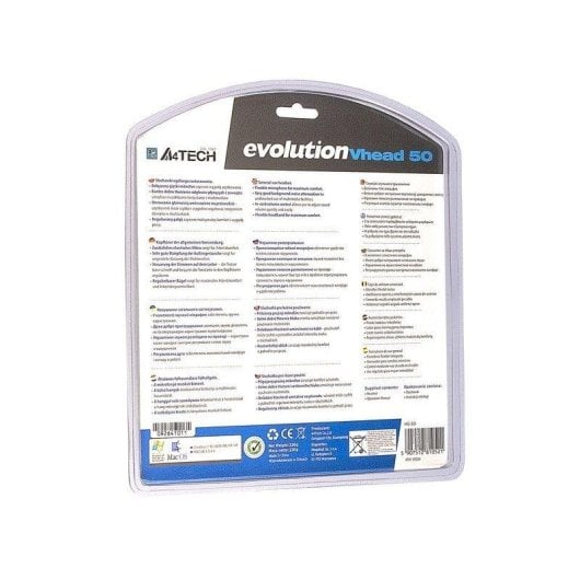 Auriculares A4Tech Evo Vhead 50 com fio Jack 3,5 mm Cancelamento de Ruído Diadema Preto