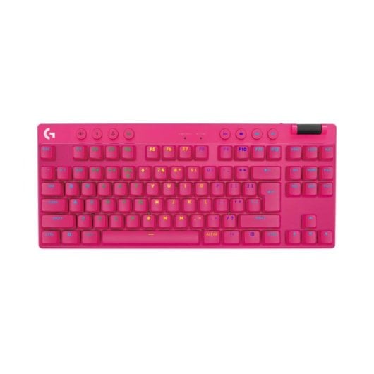 Teclado Logitech G PRO X TKL mécanique Layout US RGB sans fil rose