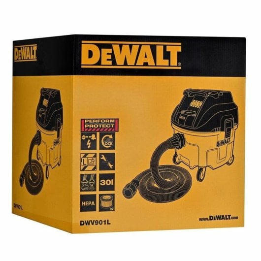 Aspirador Trineo Dewalt DWV901L 1400W 30L 4 Rodas Filtro de Alta Eficiência
