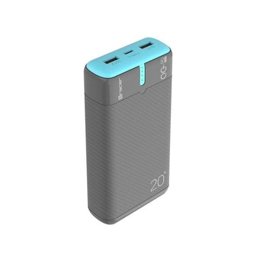 Powerbank Trackimo 20000 mAh Quick Charge Universal 3 Puertos Azul Naranja