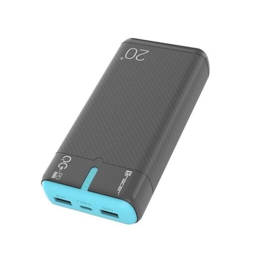 Powerbank Trackimo 20000 mAh Quick Charge Universal 3 Puertos Azul Naranja