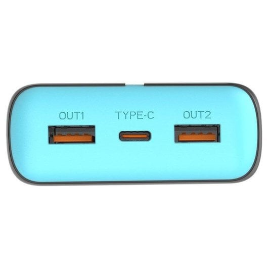 Powerbank Trackimo 20000 mAh Quick Charge Universal 3 Puertos Azul Naranja
