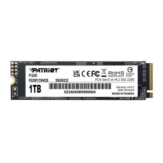 Disque Dur Patriot Viper P320 512GB M.2 NVMe 3000Mo/s Endurance TBW 240