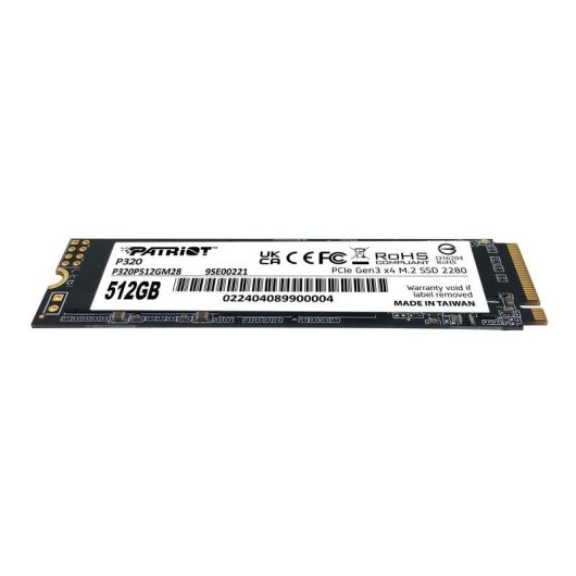 Disque Dur Patriot Viper P320 512GB M.2 NVMe 3000Mo/s Endurance TBW 240