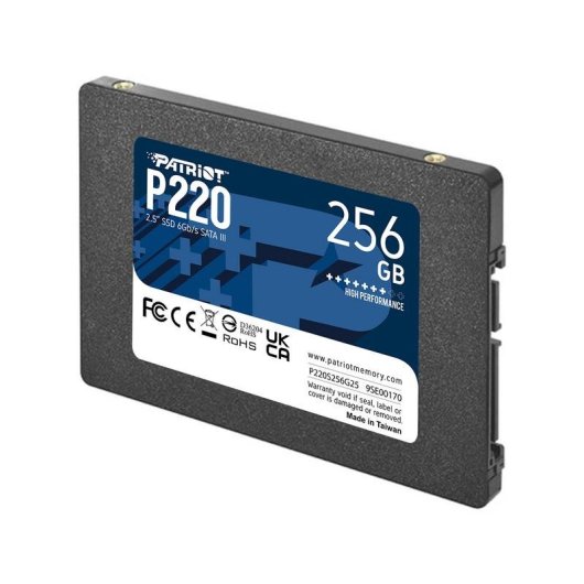 Disque Dur Patriot P220 256GB SSD 2.5" SATA III 550Mo/s Performance Fiable
