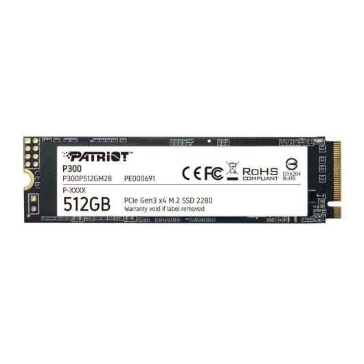 Disque SSD Patriot P300P512GM28 512GB M.2 PCIe NVMe 1700Mo/s