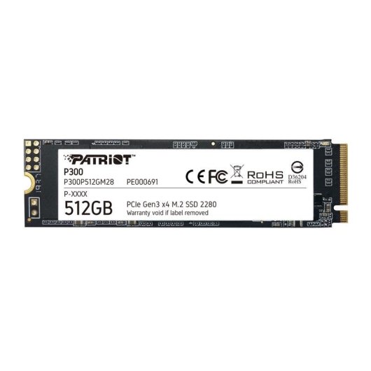 Disque Dur Patriot P300 512GB M.2 NVMe PCIe 1700MB/s Haute Performance