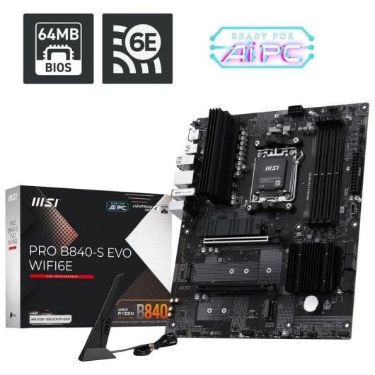 Carte mère MSI PRO B840-S EVO WIFI6E AMD B840 Socket AM5 DDR5 ATX WiFi 6E 2.5GbE M.2