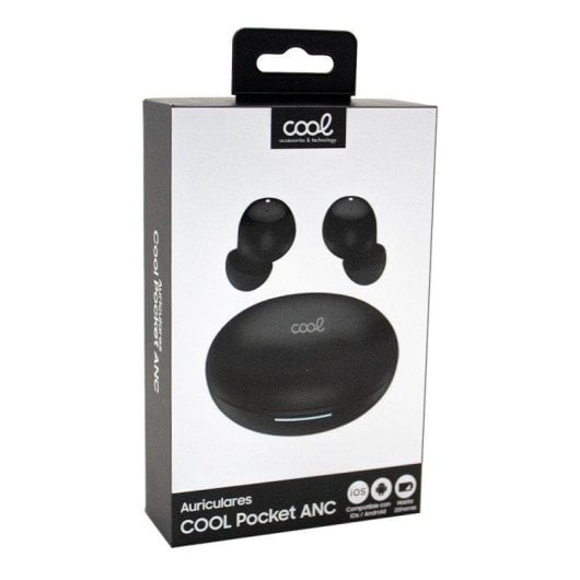 Auriculares Cool Pocket True Wireless Bluetooth avec Réduction Active du Bruit, Noir