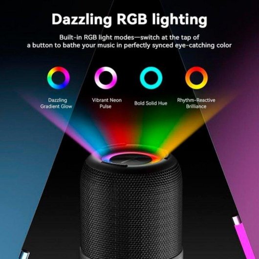 Altavoces Cool Portátiles Bluetooth 20W con lector MicroSD, USB y luces LED RGB