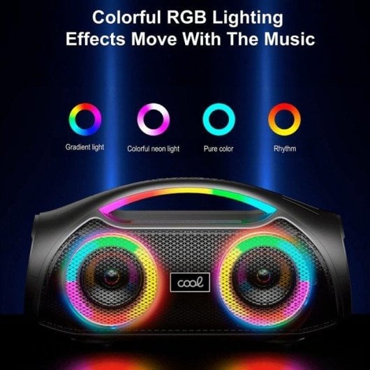 Altavoces Cool Portátil Bluetooth 30W con lector USB, SD y luces LED RGB