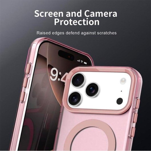 Cool Colorful magnetische siliconen roze hoes voor iPhone 17 Pro Max / 18 Pro Max