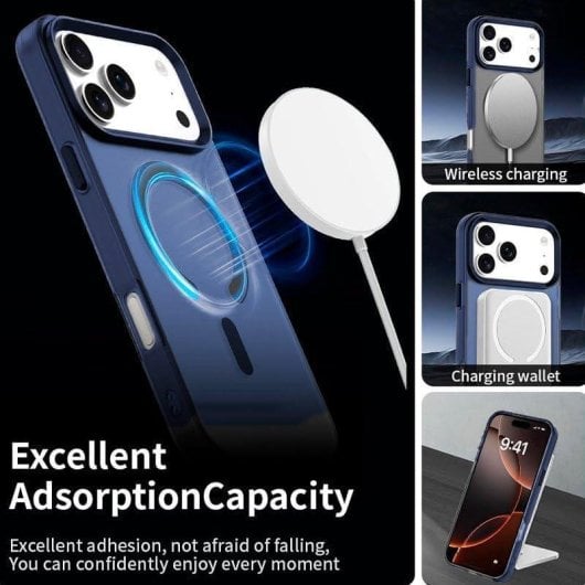 Handyhülle Cool Magnetisch Colorful Marine Silikon Blau MagSafe Qi für iPhone 17 Pro Max