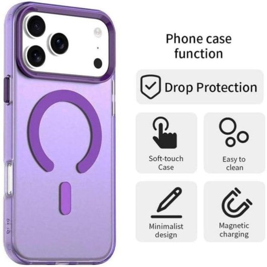 Funda para móvil Cool Colorful magnética violeta para iPhone 17 Pro / 18 Pro