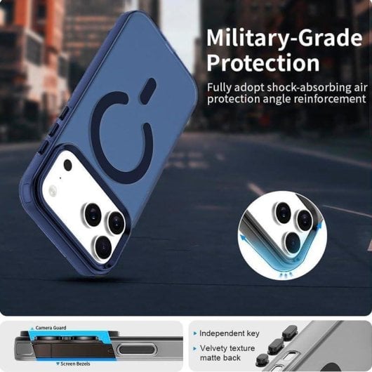 Handyhülle Cool Magnetisch Stoßfest Blau MagSafe Wireless für iPhone 17