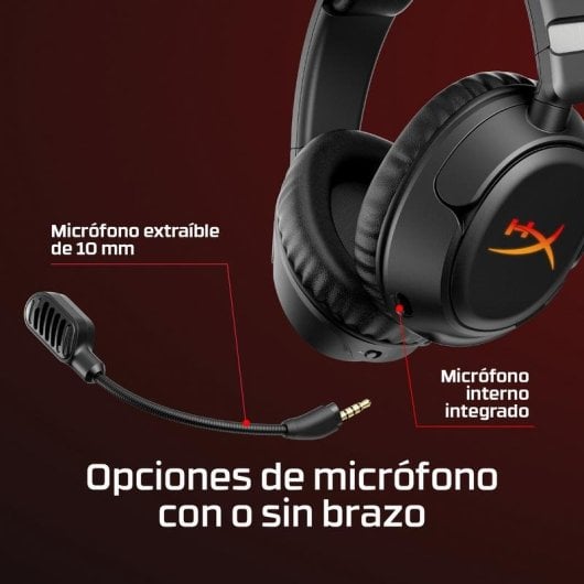 Auriculares HyperX Cloud Flight 2 inalámbricos Bluetooth para gaming con Cancelación de Ruido, RGB personalizable y micr