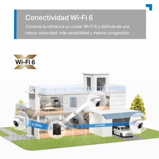 Tapo TC46 Cámara de Vigilancia 360º Exterior, 4K 8MP, Detección IA Gratuita Avanzada, Reconocimiento Facial, Visión Noct