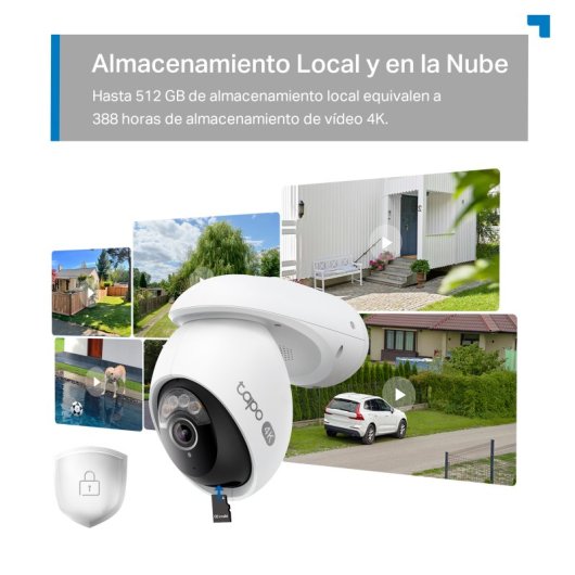 Tapo TC46 Cámara de Vigilancia 360º Exterior, 4K 8MP, Detección IA Gratuita Avanzada, Reconocimiento Facial, Visión Noct