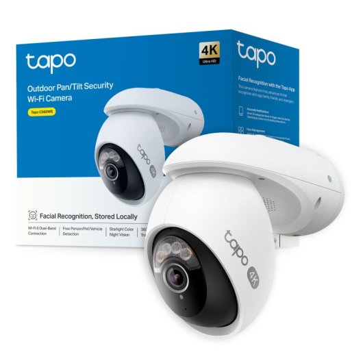 Tapo TC46 Cámara de Vigilancia 360º Exterior, 4K 8MP, Detección IA Gratuita Avanzada, Reconocimiento Facial, Visión Noct
