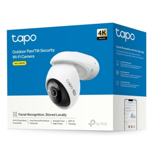 Câmera de vigilância TP-Link Tapo TC46 4K Visão Noturna Interna e Externa IA Controle por Voz Alarme
