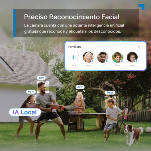 Tapo TC46 Cámara de Vigilancia 360º Exterior, 4K 8MP, Detección IA Gratuita Avanzada, Reconocimiento Facial, Visión Noct