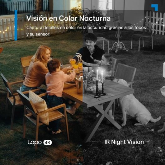 Tapo TC46 Cámara de Vigilancia 360º Exterior, 4K 8MP, Detección IA Gratuita Avanzada, Reconocimiento Facial, Visión Noct