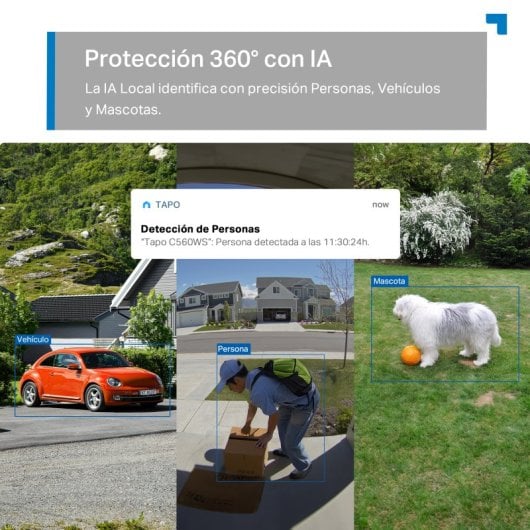 Tapo TC46 Cámara de Vigilancia 360º Exterior, 4K 8MP, Detección IA Gratuita Avanzada, Reconocimiento Facial, Visión Noct