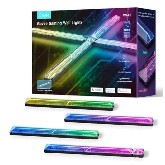 Smart Wall Light Govee H6063 Multicolour LED Wi-Fi Bluetooth 72 W 4er-Pack