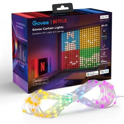 Tira de luz inteligente Govee H70BC LED multicolor 1,5 m Wi-Fi Bluetooth transparente