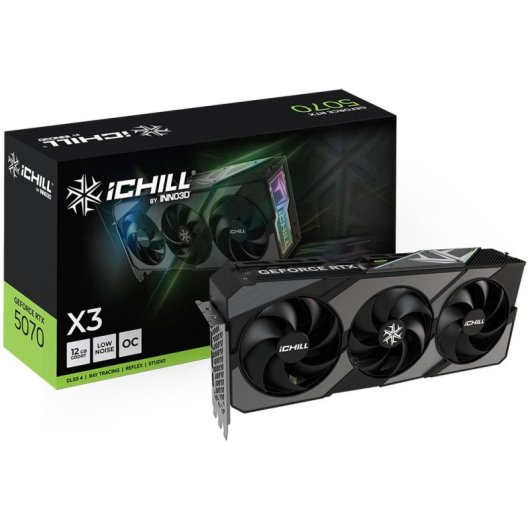 Tarjeta Gráfica inno3d GeForce RTX 5070 X3 12GB GDDR7 Reflex 2 RTX AI DLSS4