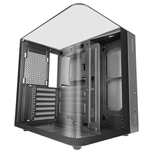 Boîtier gaming ATX Mars Gaming McInfiniolite avec panneau supérieur en verre trempé, double caméra, noir