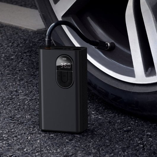 Compresor Baseus Energy Source bomba inflado automática 2500 mAh LED negro