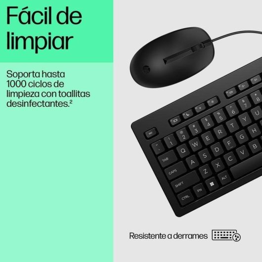 Conjunto Teclado e Rato HP Combo 225 de Membrana 100% Preto