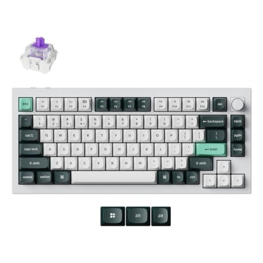 Teclado Keychron Q1 HE mecânico Layout US branco RGB hot-swap sem fio