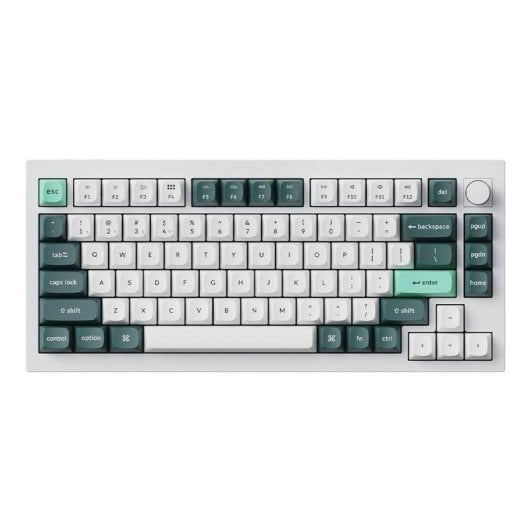 Teclado Keychron Q1 HE mecânico Layout US branco RGB hot-swap sem fio
