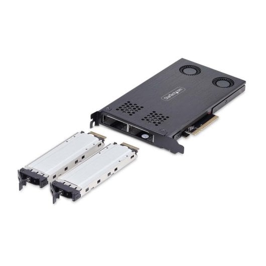 Backplane Startech TR-M2-2X2-BK Mobilrack 2 baies SSD NVMe M.2 PCIe x8 Hot-swap