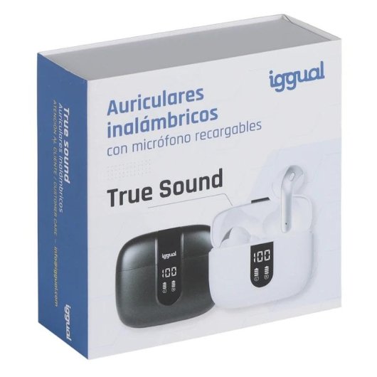 Auriculaires iggual True Sound sans fil Bluetooth TWS appels musique IP44 blancs