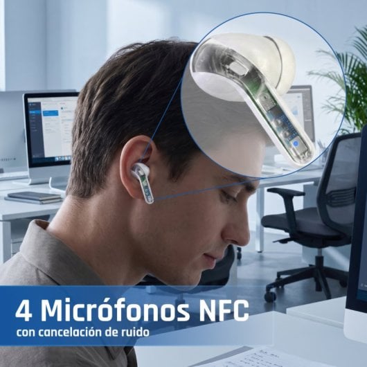 Auriculares iggual True Sound draadloos Bluetooth TWS met ruisfilter, microfoon en IP44 wit