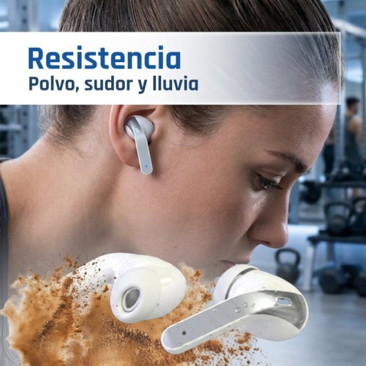 Auriculares iggual True Sound draadloos Bluetooth TWS met ruisfilter, microfoon en IP44 wit