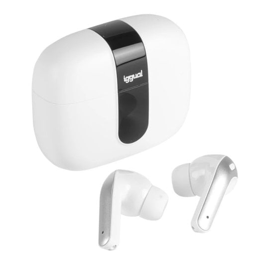 Auriculares iggual True Sound draadloos Bluetooth TWS met ruisfilter, microfoon en IP44 wit