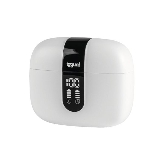 Auriculares iggual True Sound draadloos Bluetooth TWS met ruisfilter, microfoon en IP44 wit