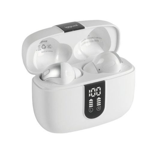 Auriculares iggual True Sound draadloos Bluetooth TWS met ruisfilter, microfoon en IP44 wit