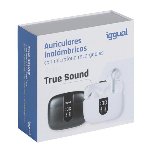 Auriculaires iggual True Sound in-ear sans fil Bluetooth TWS appels et musique noirs