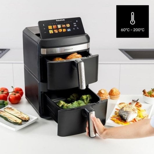 Fritadeira de Ar Taurus Duo Slim 13L 2800W Dupla Cesta Ecrã Táctil