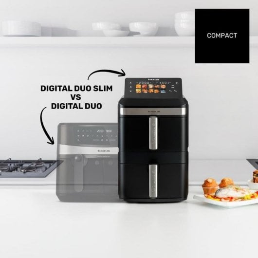 Freidora de aire Taurus Duo Slim 13L 2800W mit Touchscreen und Dual-Cesta