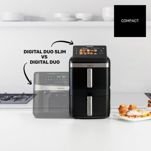 Fritadeira de Ar Taurus Duo Slim 13L 2800W Dupla Cesta Ecrã Táctil