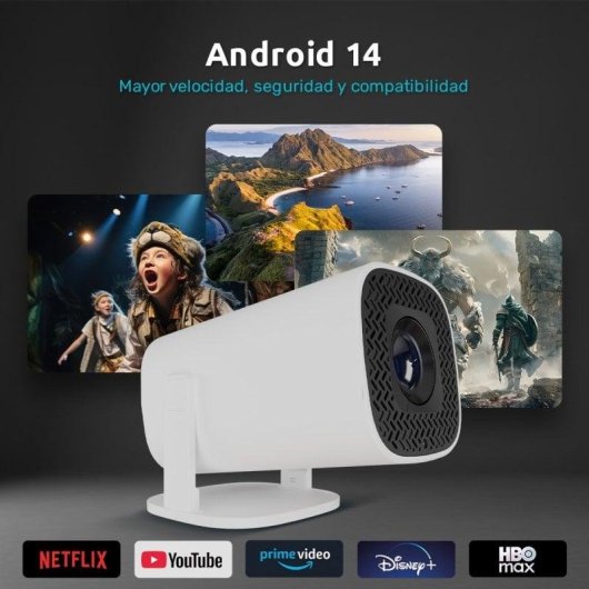 Projetor Nilait Scene Lite HD 720P 150 Lumens Android 14 Portátil