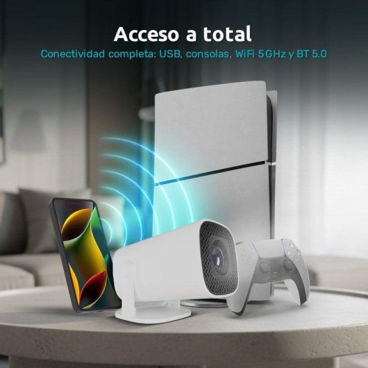 Projetor Nilait Scene Lite HD 720P 150 Lumens Android 14 Portátil