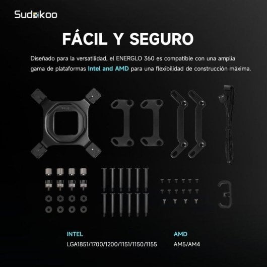 Refrigeração Líquida Sudokoo Energlo 360 360mm 3 Ventiladores LCD ARGB