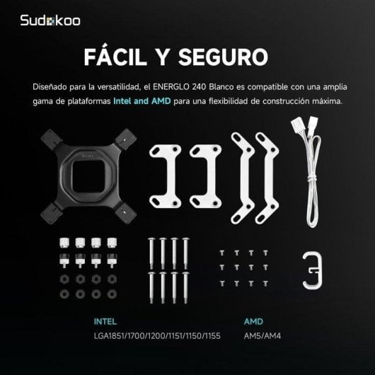 Refrigeração Líquida Sudokoo Energlo 240 240mm 3 Ventoinhas Ecrã Segmentado